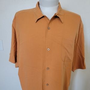 Tommy Bahama Orange Silk Button Down Shirt